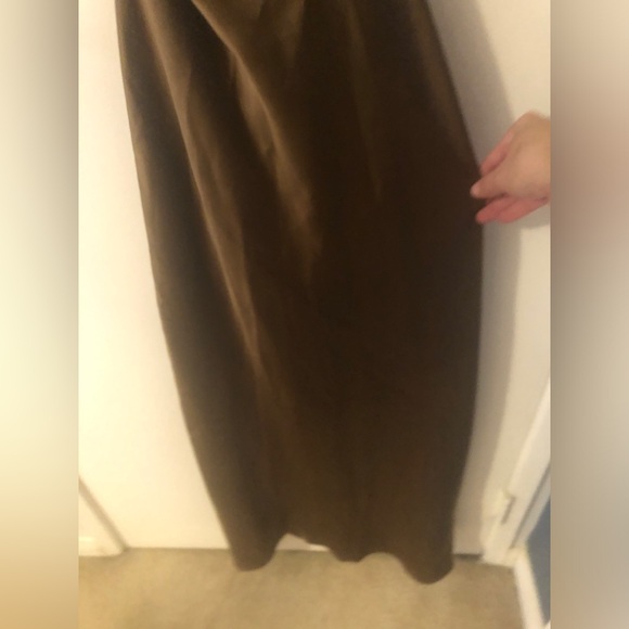 Zara Satin Effect Backless Brown Maxi Dress size XS - Picture 4 of 10